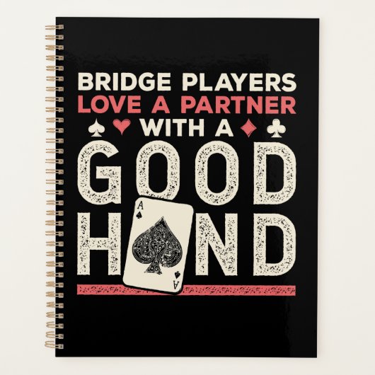 Bridge Player Joke Partner Goede Hand Planner (Voorkant)