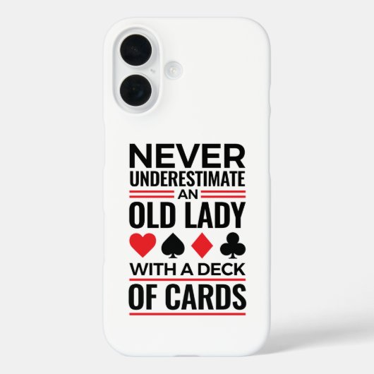 Bridge Player onderschat nooit oude Lady-kaarten Case-Mate iPhone Case (Achterkant)