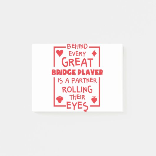 Bridge Player Partner die hun Oyes Funny Rolt Post-it® Notes (Voorkant)