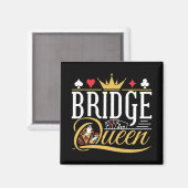 Bridge Queen Kaart Spel Vrouwen Magneet (Voorkant / Achterkant)