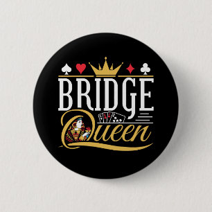 Bridge Queen Kaart Spel Vrouwen Ronde Button 5,7 Cm