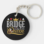 Bridge Queen Kaart Spel Vrouwen Sleutelhanger (Achterkant)