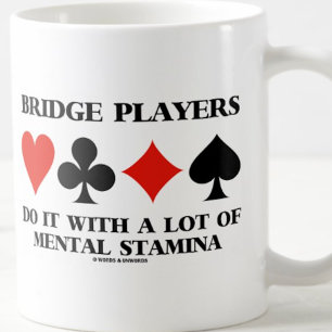 Bridge spelers doen het met veel mentale uithoudin koffiemok