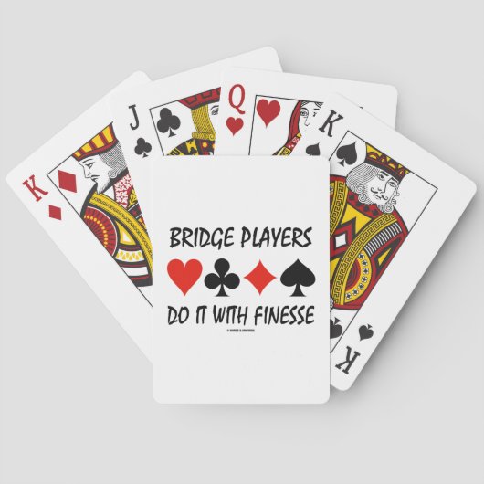 Bridge-spelers doen het met vier Finesse-kaartsleu Pokerkaarten (Achterkant)