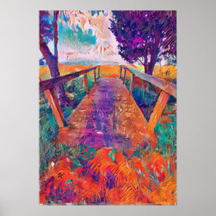 Bridge to peace an A.I.-schilderij Poster