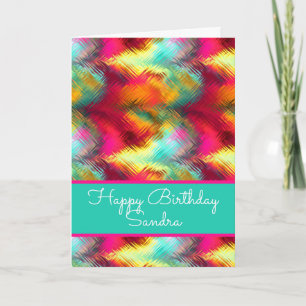 Bridgekleurige Glas in lood Happy Birthday Card Kaart