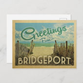 Bridgeport Beach Vintage Travel Briefkaart (Voorkant / Achterkant)