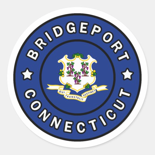 Bridgeport Connecticut Ronde Sticker (Voorkant)