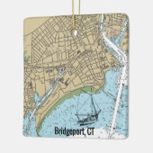 Bridgeport CT Chart Keramisch Ornament (Links)