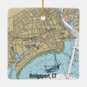 Bridgeport CT Chart Keramisch Ornament (Achterkant)