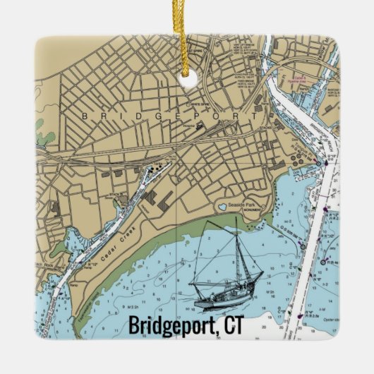 Bridgeport CT Chart Keramisch Ornament (Voorkant)