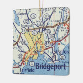 Bridgeport CT  Kaart Keramisch Ornament (Links)
