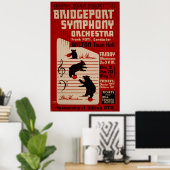 Bridgeport Symphony Orchestra Music Poster (Thuiskantoor)