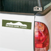 Bridger Bowl alsjeblieft Bumpersticker (Op Truck)