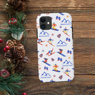 Bridger Bowl Canyon Montana Ski Snowboard patroon iPhone 11 Hoesje