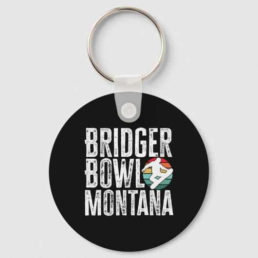 Bridger Bowl Montana Snowboarden Snowboard Snowbo Sleutelhanger (Voorkant)