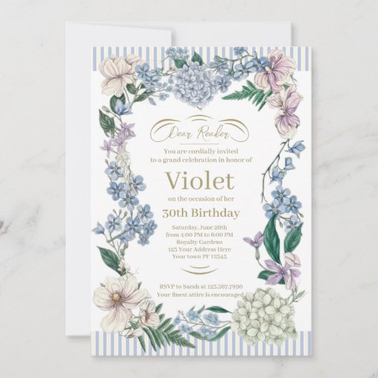 Bridgerton Birthday Invitation (Devant)