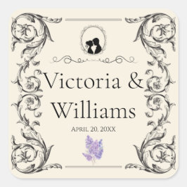 Bridgerton Inspired Regency Society Silhouette Vierkante Sticker