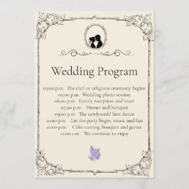 Bridgerton Inspired Regency Society Wedding Programma
