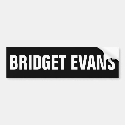 Bridget Evans Bumpersticker (Voorkant)