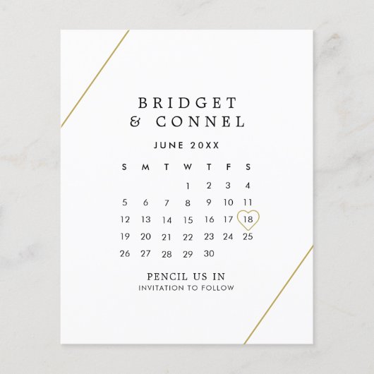 Bridget Geometric Modern Wedding Save the Date (Voorkant)