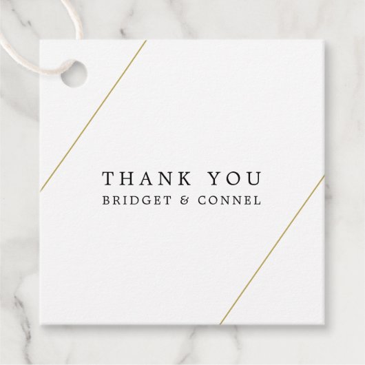 Bridget geometrische moderne bruiloft bedankjes labels (Voorkant)