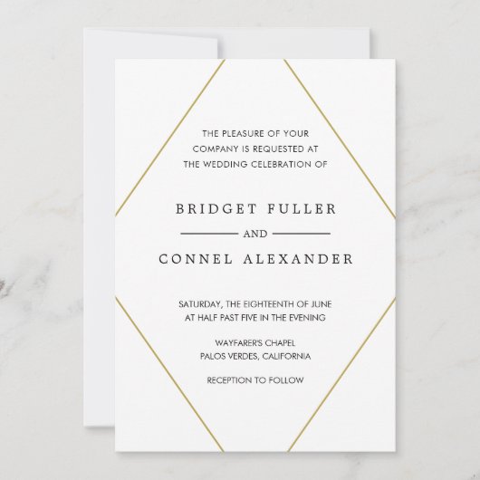 Bridget geometrische moderne bruiloft kaart (Voorkant)