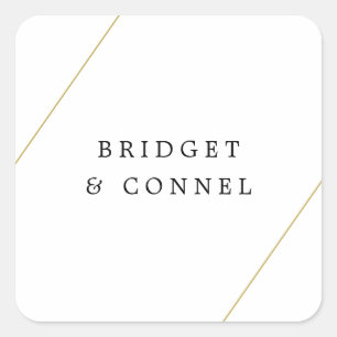 Bridget geometrische moderne bruiloft vierkante sticker