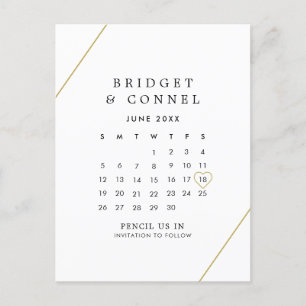 Bridget Geometrische Moderne Trouw Save the Date Aankondigingskaart
