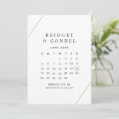 Bridget Roos Goud Geometrische Modern Wedding Save The Date (Staand voorkant)
