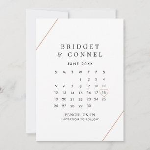 Bridget Rose Goud Geometrische Moderne Trouwdag Save The Date