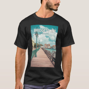 Bridgetown Barbados Illustratie Reizen Art Retro T-shirt