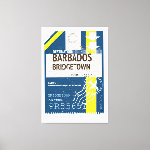 Bridgetown Barbados reis ticket Canvas Afdruk