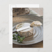 Brie-kaas op bord briefkaart (Voorkant / Achterkant)