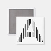 BRIEF A BAR CODE Eerste Initiaal Barcode Patroon Magneet (Voorkant / Achterkant)