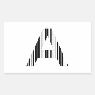 BRIEF A BAR CODE Eerste Initiaal Barcode Patroon Rechthoekige Sticker