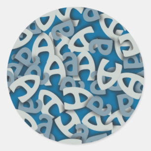 Brief A Blauw Ronde Sticker
