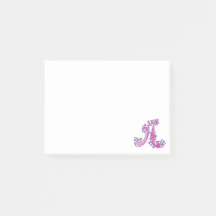 Brief A-monogram, briefje Post-it® Notes