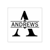 Brief A | Zwart siersplit monogram Rubberstempel (Afrduk)