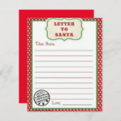 Brief aan de Santa (Voorkant / Achterkant)