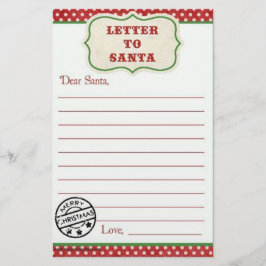 Brief aan de Santa Briefpapier