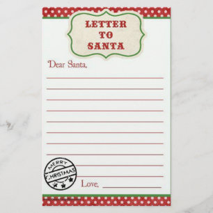 Brief aan de Santa Briefpapier