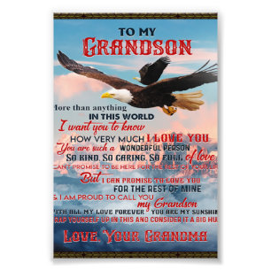 Brief aan mijn kleinzoon Gift, Love Baby Boy Gift  Foto Afdruk