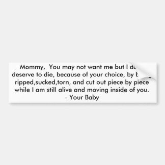 Brief aan mijn mama - ProLife Bumpersticker