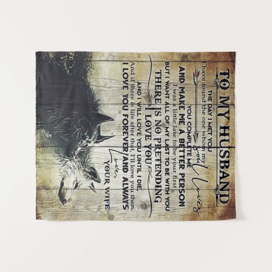 Brief aan mijn man | Beste Vaderdag cadeau | Wandkleed (Voorkant (horizontaal))