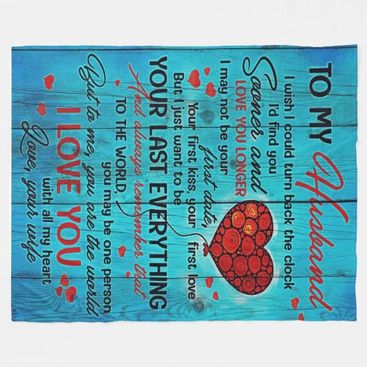 Brief aan mijn man | Geniet van mijn kastje Fleece Deken (Voorkant (Horizontaal))