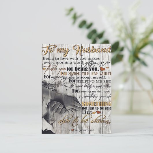 Brief aan mijn man, leuk cadeau met citaten kaart (Staand voorkant)