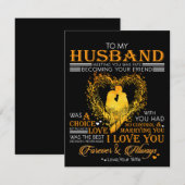 Brief aan mijn man: Love Husband Gift Bedankkaart (Voorkant / Achterkant)