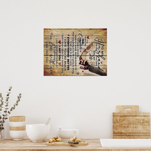 Brief aan mijn man, mooie citaten cadeau poster (Keuken)