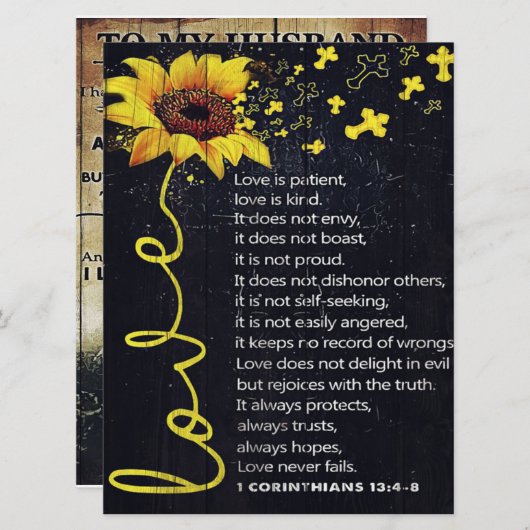 Brief aan mijn man : New Home Gift Menu (Voorkant / Achterkant)